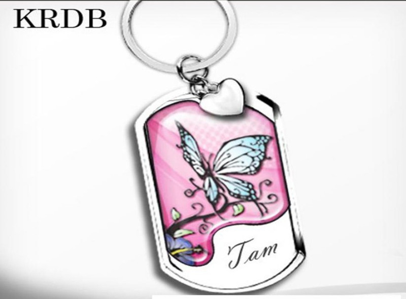 Pink Butterfly Keyring