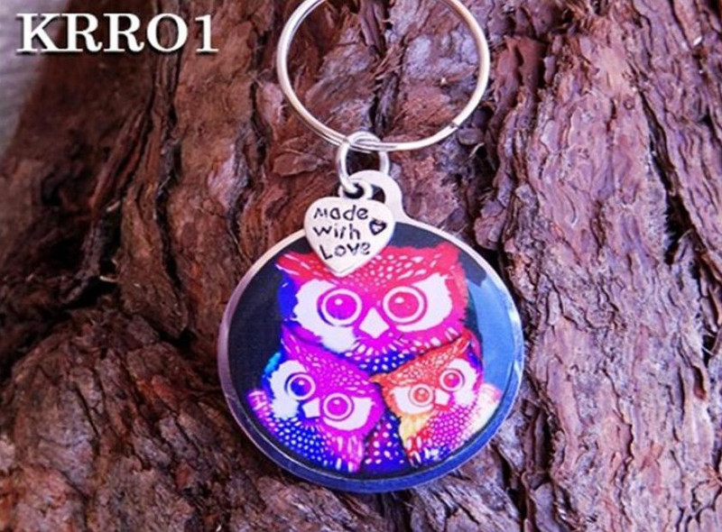 Round Owl Keyring